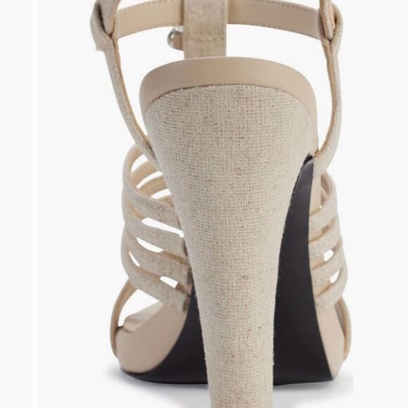 Karl Lagerfeld Paris Cicely Strappy Sandal Natural 9.5M - Picture 4 of 4